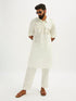 Men's White Fine Satin Pathani Kurta Set